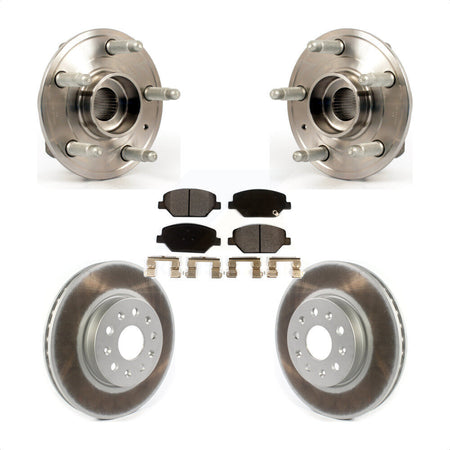 Front Hub Bearing Assembly With Coated Disc Brake Rotors And Ceramic Pads Kit For 2016 Chevrolet Camaro LT with 3.6L 2.0L Without Brembo Calipers KBB-114777 by Transit Auto