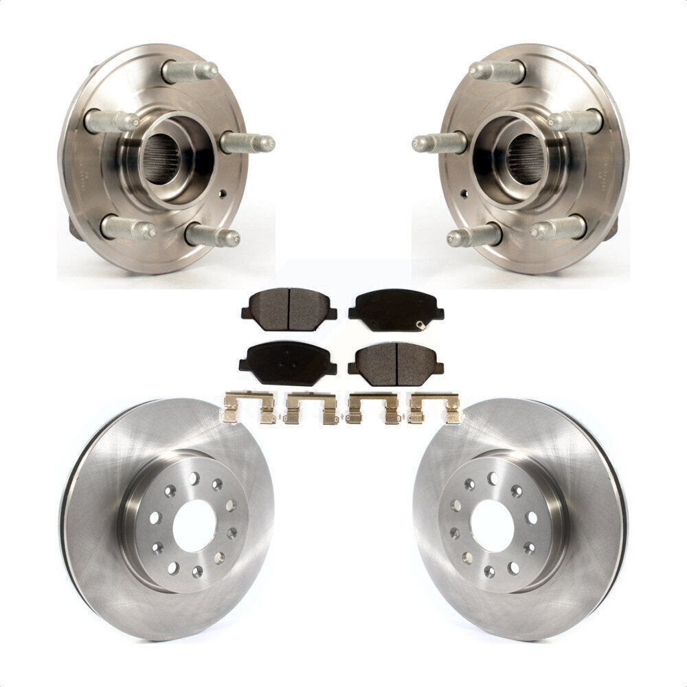 Front Hub Bearing Assembly With Disc Brake Rotors And Ceramic Pads Kit For 2016 Chevrolet Camaro LT with 3.6L 2.0L Without Brembo Calipers KBB-114869 by Transit Auto