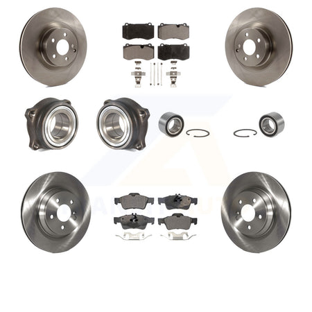 Front Rear Wheel Hub Bearings Assembly Disc Brake Rotors And Semi-Metallic Pads Kit (10Pc) For 2009 Mercedes-Benz S450 Without Sport Package KBB-114891 by Transit Auto