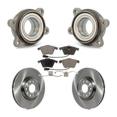 Front Hub Bearing Assembly With Disc Brake Rotors And Semi-Metallic Pads Kit For Audi A4 Quattro KBB-114957 by Transit Auto