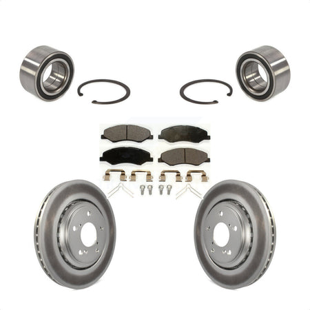 Front Wheel Bearing With Coated Disc Brake Rotors And Ceramic Pads Kit For 2018-2020 Honda Odyssey KBB-115035 by Transit Auto
