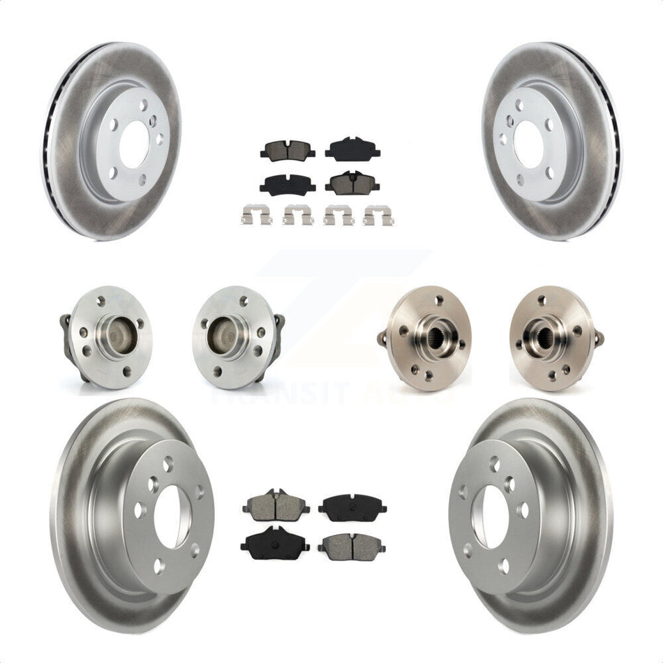 Front Rear Hub Bearings Coated Disc Brake Rotors And Semi-Metallic Pads Kit (10Pc) For 2015 Mini Cooper Convertible with 2.0L 1.5L With 5 Lug Wheels 280mm Diameter Rotor KBB-115270 by Transit Auto