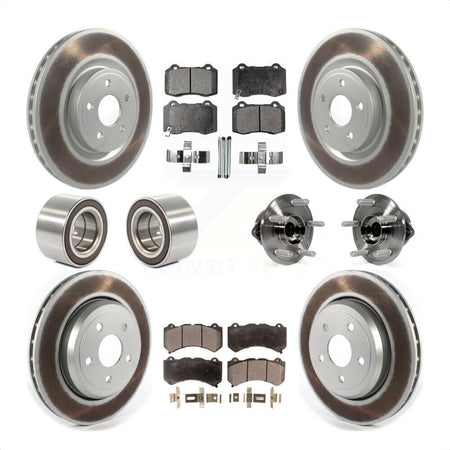 Front Rear Wheel Hub Bearings Assembly Coated Disc Brake Rotors And Semi-Metallic Pads Shoes Kit (10Pc) For Jeep Grand Cherokee Dodge Durango KBB-116086 by Transit Auto