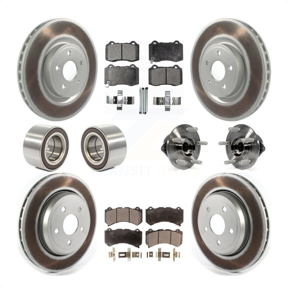 Front Rear Wheel Hub Bearings Assembly Coated Disc Brake Rotors And Ceramic Pads Shoes Kit (10Pc) For Jeep Grand Cherokee Dodge Durango KBB-116148 by Transit Auto
