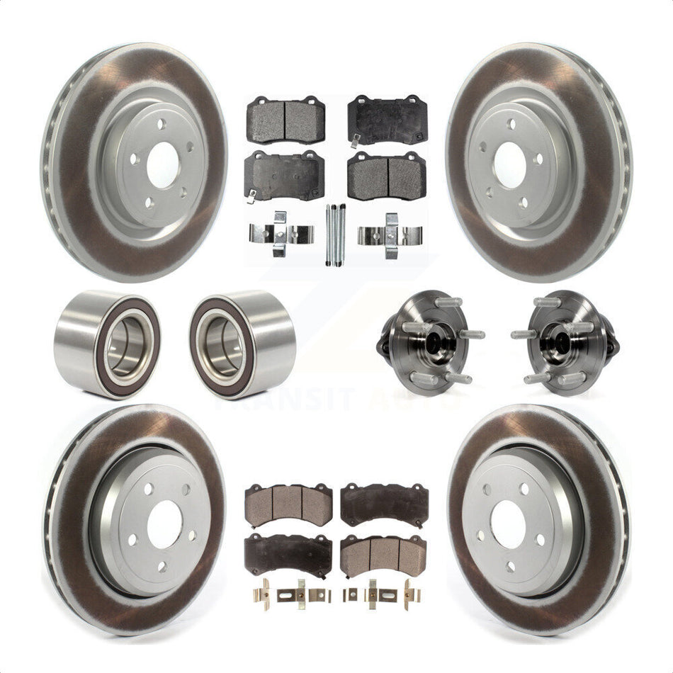 Front Rear Wheel Hub Bearings Assembly Coated Disc Brake Rotors And Ceramic Pads Shoes Kit (10Pc) For Jeep Grand Cherokee Dodge Durango KBB-116148 by Transit Auto