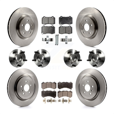 Front Rear Hub Bearings Assembly Disc Brake Rotors And Ceramic Pads Kit (10Pc) For 2014 Chevrolet Camaro ZL1 KBB-116294 by Transit Auto