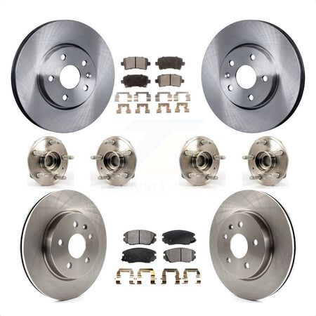 Front Rear Hub Bearings Assembly Disc Brake Rotors And Ceramic Pads Kit (10Pc) For 2018-2019 Chevrolet Impala KBB-116310 by Transit Auto