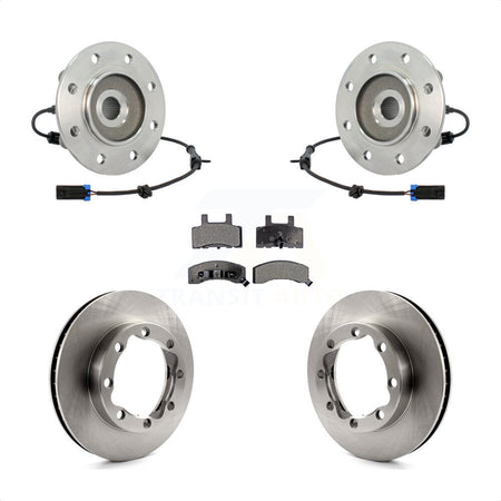 Front Hub Bearing Assembly With Disc Brake Rotors And Semi-Metallic Pads Kit For 1995-1995 Chevrolet K2500 GMC K3500 Suburban KBB-116428 by Transit Auto