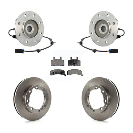 Front Hub Bearing Assembly With Disc Brake Rotors And Ceramic Pads Kit For 1995-1995 K3500 Chevrolet GMC Dual Rear Wheels KBB-116437 by Transit Auto