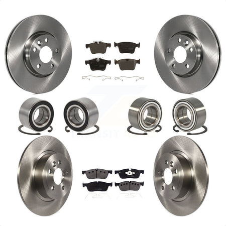 Front Rear Wheel Bearings Disc Brake Rotors And Semi-Metallic Pads Kit (10Pc) For 2016-2017 Land Rover Range Evoque With 300mm Diameter Rotor KBB-116466 by Transit Auto