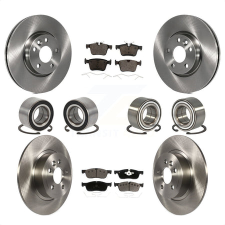 Front Rear Wheel Bearings Disc Brake Rotors And Ceramic Pads Kit (10Pc) For 2016-2017 Land Rover Range Evoque With 300mm Diameter Rotor KBB-116478 by Transit Auto