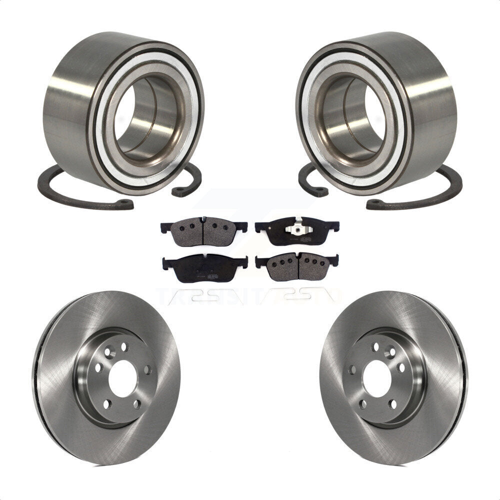 Front Wheel Bearing With Disc Brake Rotors And Semi-Metallic Pads Kit For 2016-2017 Land Rover Range Evoque 300mm Diameter Rotor KBB-116526 by Transit Auto