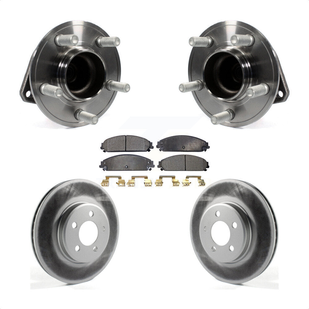 Front Hub Bearing Assembly With Coated Disc Brake Rotors And Semi-Metallic Pads Kit For Dodge Charger Chrysler 300 Challenger KBB-116668 by Transit Auto