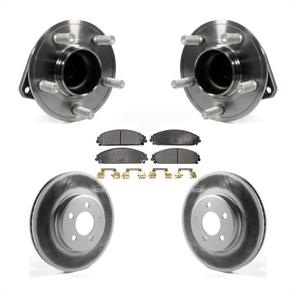 Front Hub Bearing Assembly With Coated Disc Brake Rotors And Semi-Metallic Pads Kit For Dodge Charger Chrysler 300 Challenger KBB-116668 by Transit Auto