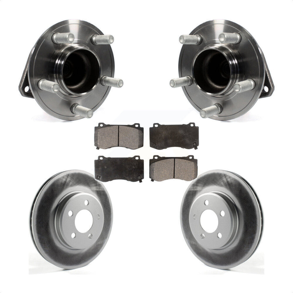 Front Hub Bearing Assembly With Coated Disc Brake Rotors And Semi-Metallic Pads Kit For 2019 Dodge Charger GT with RWD Brembo Brakes KBB-116669 by Transit Auto