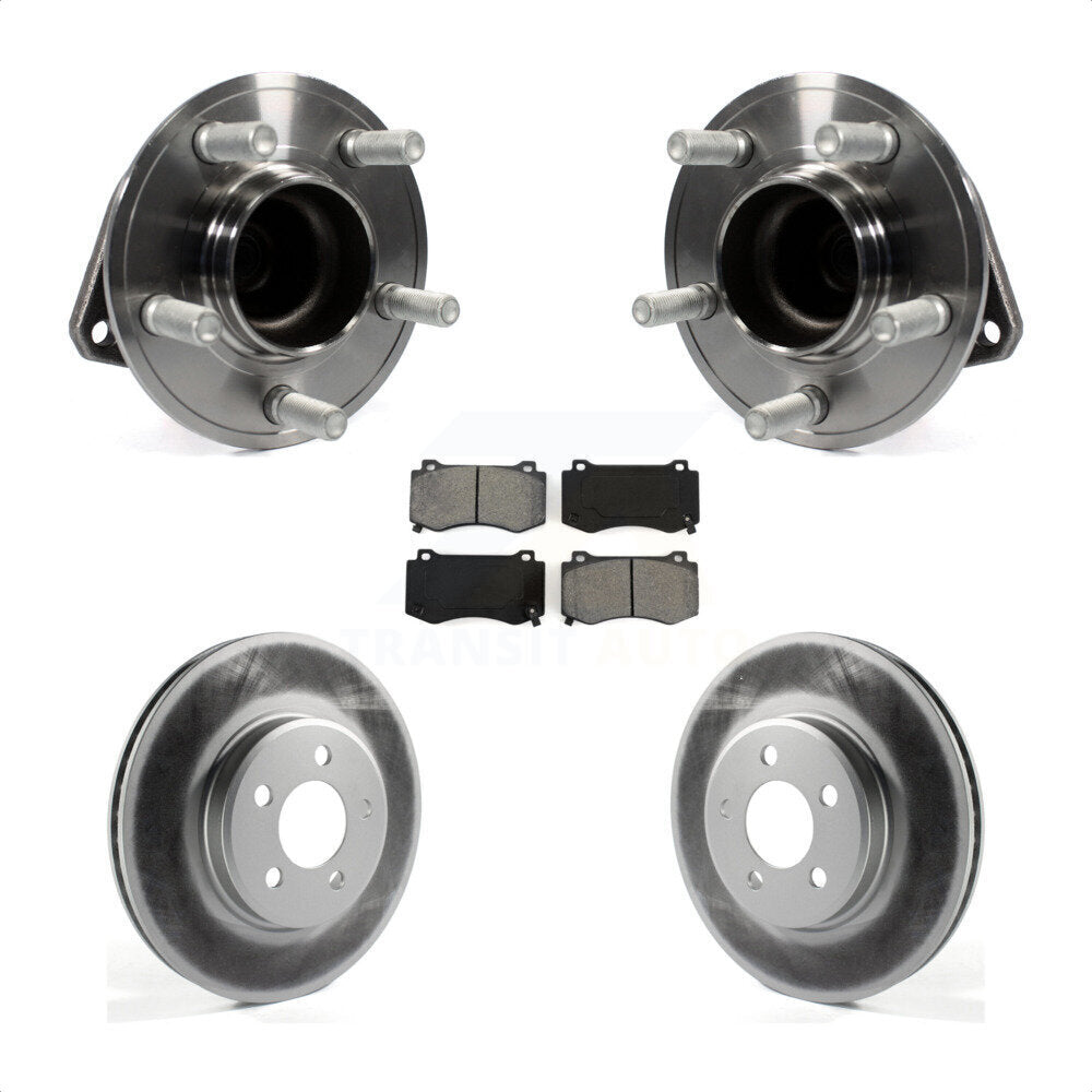 Front Hub Bearing Assembly With Coated Disc Brake Rotors And Semi-Metallic Pads Kit For 2019 Dodge Charger GT with RWD Brembo Brakes KBB-116674 by Transit Auto