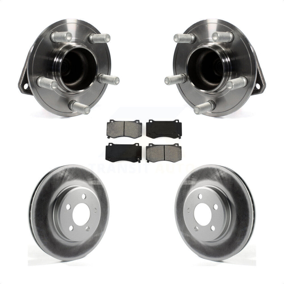 Front Hub Bearing Assembly With Coated Disc Brake Rotors And Semi-Metallic Pads Kit For 2019 Dodge Charger GT with RWD Brembo Brakes KBB-116674 by Transit Auto