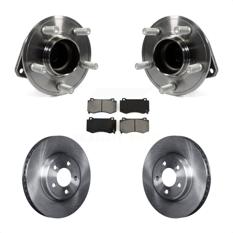 Front Hub Bearing Assembly With Disc Brake Rotors And Semi-Metallic Pads Kit For 2019 Dodge Charger GT with RWD Brembo Brakes KBB-116698 by Transit Auto