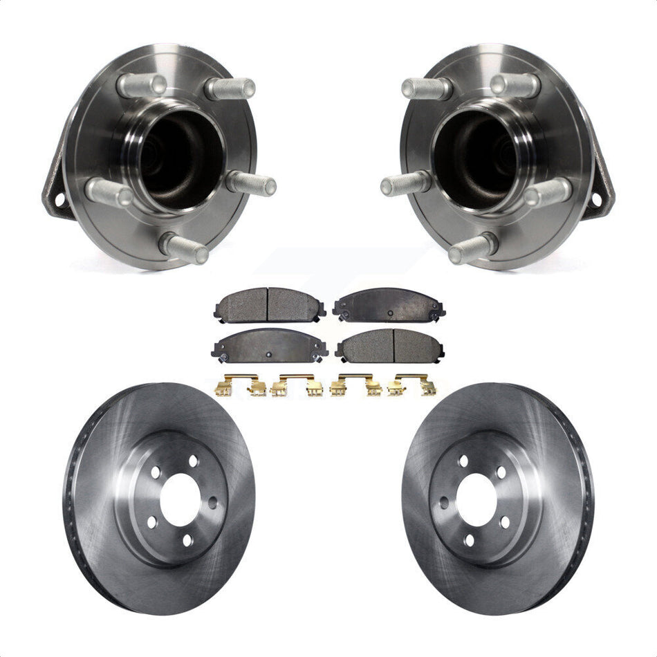 Front Hub Bearing Assembly With Disc Brake Rotors And Ceramic Pads Kit For Dodge Charger Chrysler 300 Challenger KBB-116705 by Transit Auto