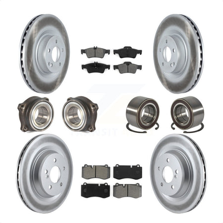 Front Rear Wheel Hub Bearings Assembly Coated Disc Brake Rotors And Semi-Metallic Pads Kit (10Pc) For Mercedes-Benz S550 CL550 S350 KBB-116863 by Transit Auto