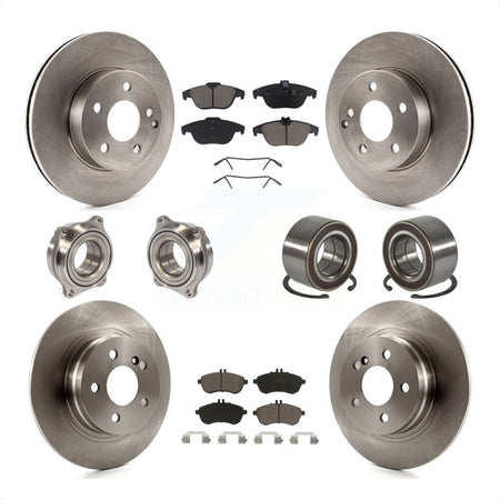 Front Rear Wheel Hub Bearings Assembly Disc Brake Rotors And Ceramic Pads Kit (10Pc) For Mercedes-Benz C300 KBB-117137 by Transit Auto