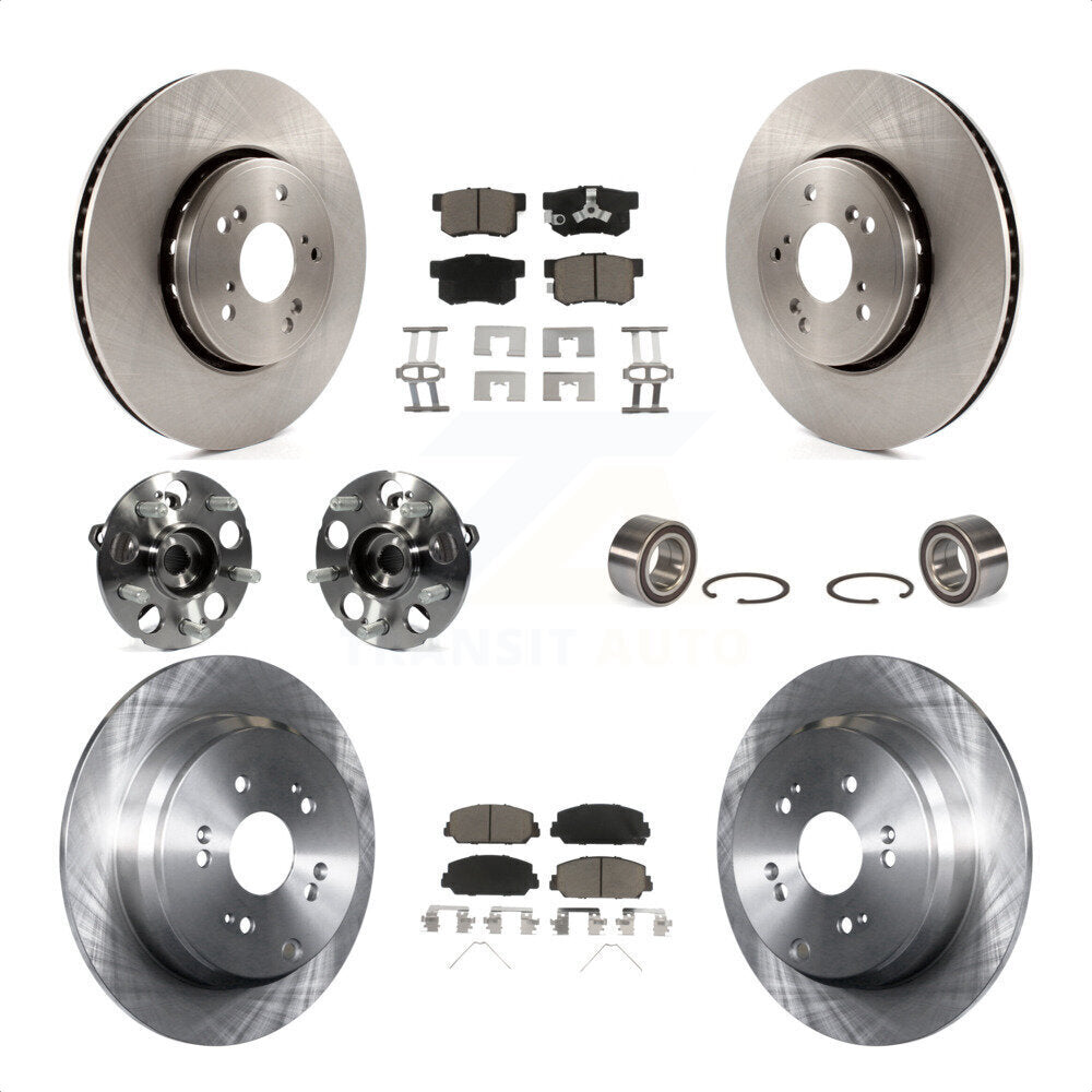 Front Rear Wheel Hub Bearings Assembly Disc Brake Rotors And Ceramic Pads Kit (10Pc) For 2013-2016 Acura RDX AWD KBB-117148 by Transit Auto