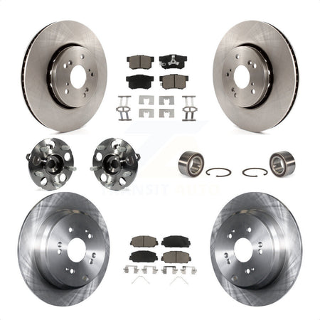 Front Rear Wheel Hub Bearings Assembly Disc Brake Rotors And Ceramic Pads Kit (10Pc) For 2013-2016 Acura RDX AWD KBB-117148 by Transit Auto