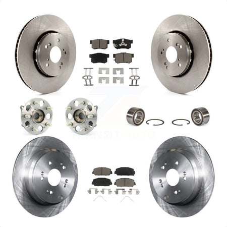 Front Rear Wheel Hub Bearings Assembly Disc Brake Rotors And Ceramic Pads Kit (10Pc) For 2017-2018 Acura RDX AWD KBB-117286 by Transit Auto