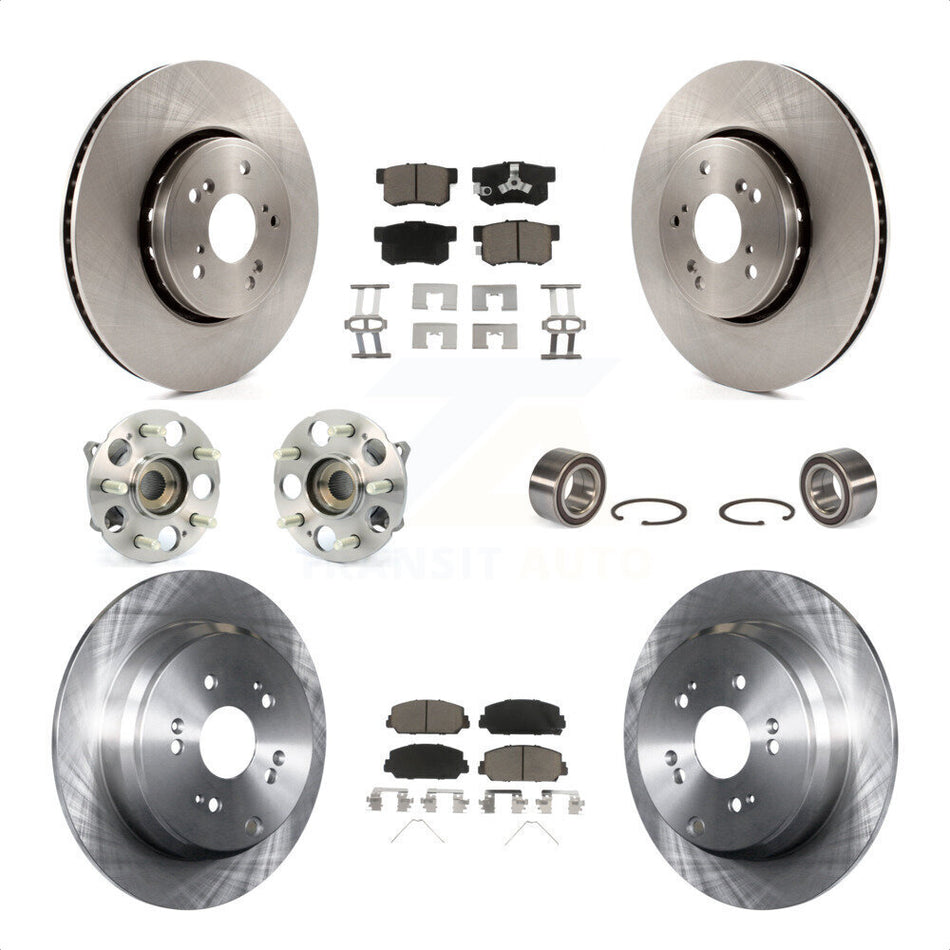 Front Rear Wheel Hub Bearings Assembly Disc Brake Rotors And Ceramic Pads Kit (10Pc) For 2017-2018 Acura RDX AWD KBB-117286 by Transit Auto