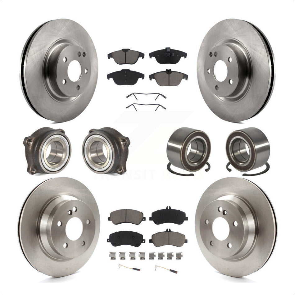 Front Rear Wheel Hub Bearings Assembly Disc Brake Rotors And Ceramic Pads Kit (10Pc) For Mercedes-Benz GLK350 GLK250 KBB-117313 by Transit Auto