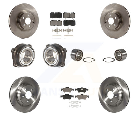 Front Rear Wheel Hub Bearings Assembly Disc Brake Rotors And Ceramic Pads Kit (10Pc) For Mercedes-Benz S550 CL550 S350 KBB-117314 by Transit Auto