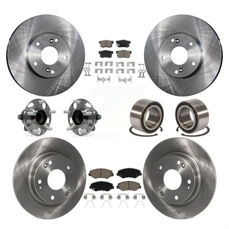 Front Rear Wheel Hub Bearings Assembly Disc Brake Rotors And Ceramic Pads Kit (10Pc) For 2015 Acura ILX 2.0L KBB-117327 by Transit Auto