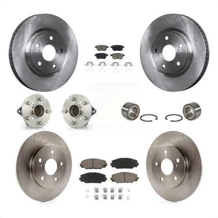 Front Rear Wheel Hub Bearings Assembly Disc Brake Rotors And Ceramic Pads Kit (10Pc) For 2017-2018 Toyota Corolla iM KBB-117358 by Transit Auto