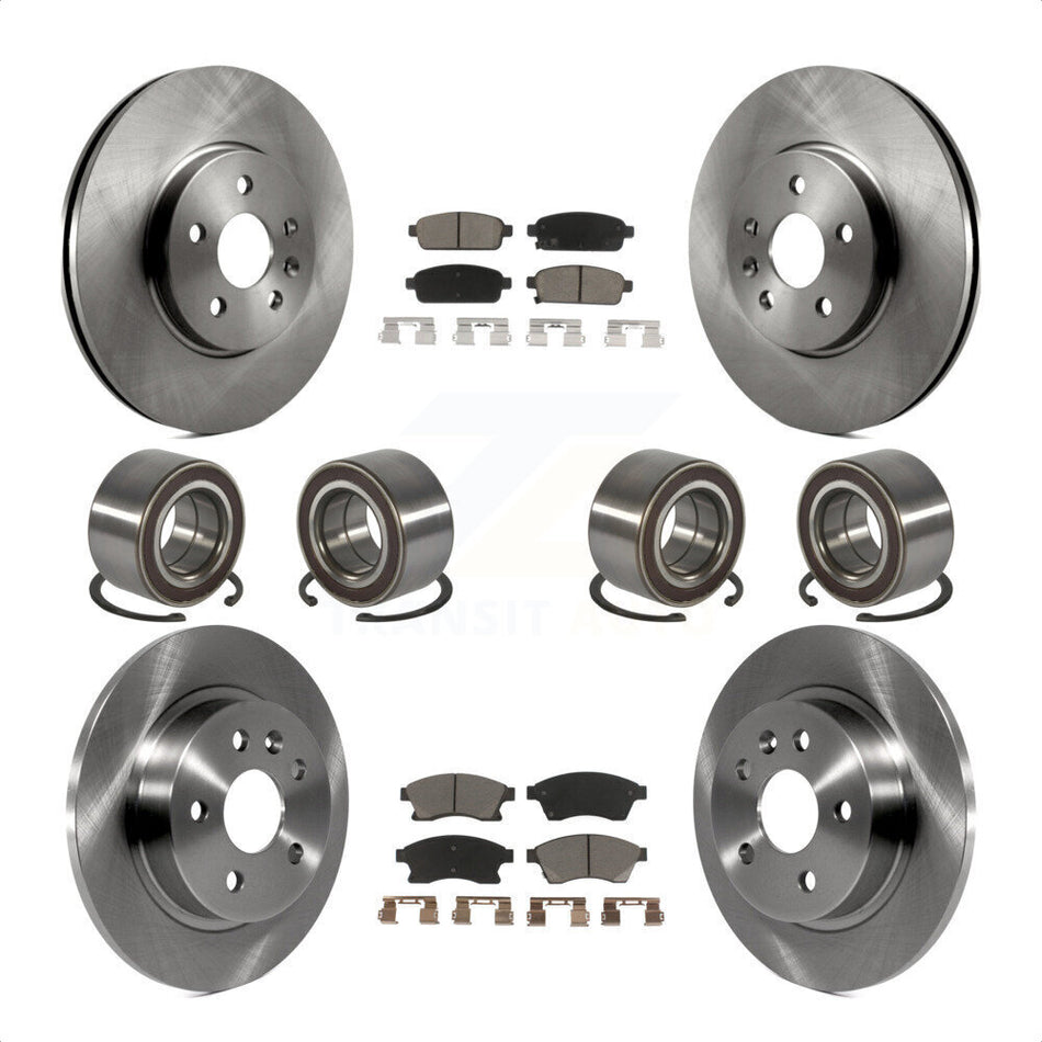Front Rear Wheel Bearings Disc Brake Rotors And Ceramic Pads Kit (10Pc) For 2013-2017 Buick Encore Chevrolet Trax AWD KBB-117375 by Transit Auto