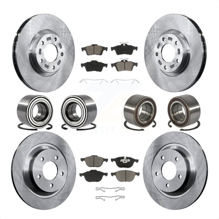 Front Rear Wheel Bearings Disc Brake Rotors And Ceramic Pads Kit (10Pc) For Mazda 5 KBB-117417 by Transit Auto