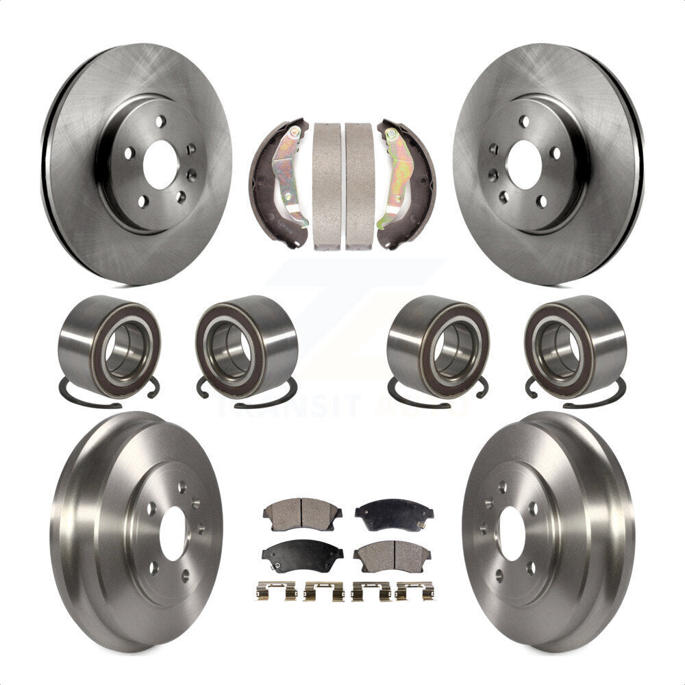 Front Rear Wheel Bearings Disc Brake Rotors And Ceramic Pads Shoes Kit (10Pc) For 2013-2017 Chevrolet Trax AWD KBB-117466 by Transit Auto