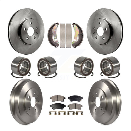 Front Rear Wheel Bearings Disc Brake Rotors And Ceramic Pads Shoes Kit (10Pc) For 2013-2017 Chevrolet Trax AWD KBB-117466 by Transit Auto