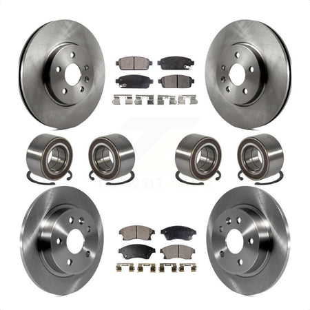 Front Rear Wheel Bearings Disc Brake Rotors And Ceramic Pads Kit (10Pc) For 2013-2017 Buick Encore Chevrolet Trax AWD KBB-117477 by Transit Auto