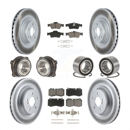 Front Rear Wheel Hub Bearings Assembly Coated Disc Brake Rotors And Ceramic Pads Kit (10Pc) For 2009 Mercedes-Benz S450 Without Sport Package KBB-117901 by Transit Auto