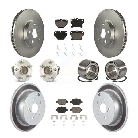 Front Rear Wheel Hub Bearings Assembly Coated Disc Brake Rotors And Ceramic Pads Kit (10Pc) For Toyota Celica KBB-117909 by Transit Auto