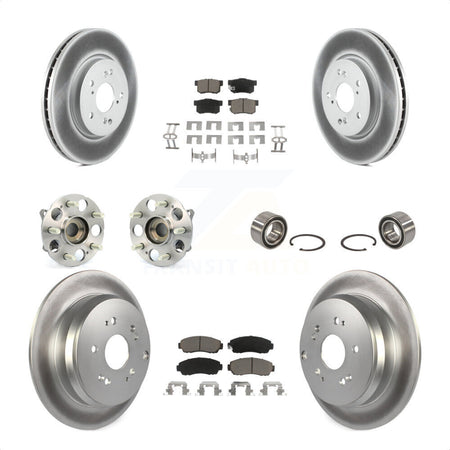 Front Rear Wheel Hub Bearings Assembly Coated Disc Brake Rotors And Ceramic Pads Kit (10Pc) For Acura RDX KBB-117929 by Transit Auto