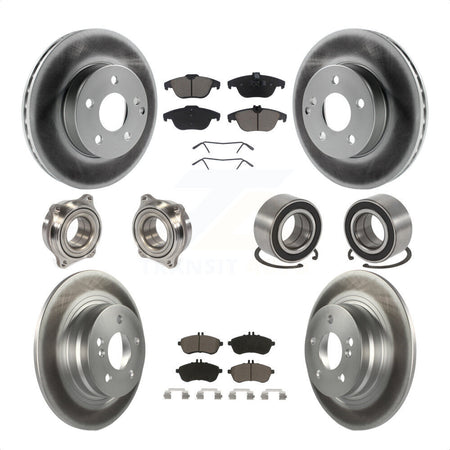 Front Rear Wheel Hub Bearings Assembly Coated Disc Brake Rotors And Ceramic Pads Kit (10Pc) For 2010-2010 Mercedes-Benz C300 C250 AWD KBB-118050 by Transit Auto