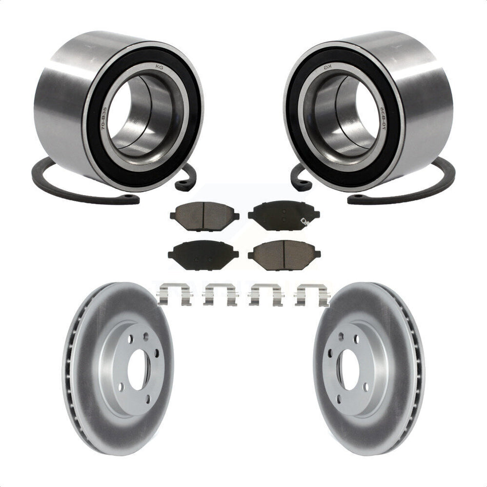 Front Wheel Bearing With Coated Disc Brake Rotors And Ceramic Pads Kit For 2016 Chevrolet Spark KBB-118121 by Transit Auto
