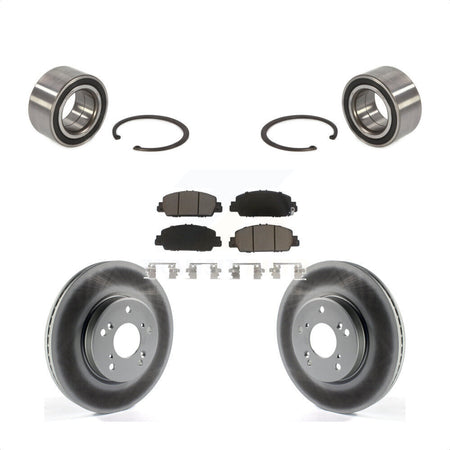 Front Wheel Bearing With Coated Disc Brake Rotors And Ceramic Pads Kit For 2016-2022 Honda HR-V KBB-118136 by Transit Auto