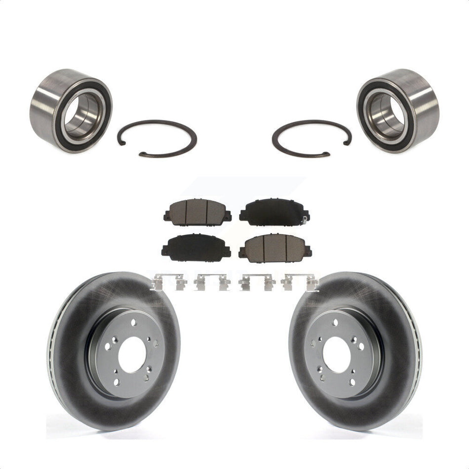 Front Wheel Bearing With Coated Disc Brake Rotors And Ceramic Pads Kit For 2016-2022 Honda HR-V KBB-118136 by Transit Auto