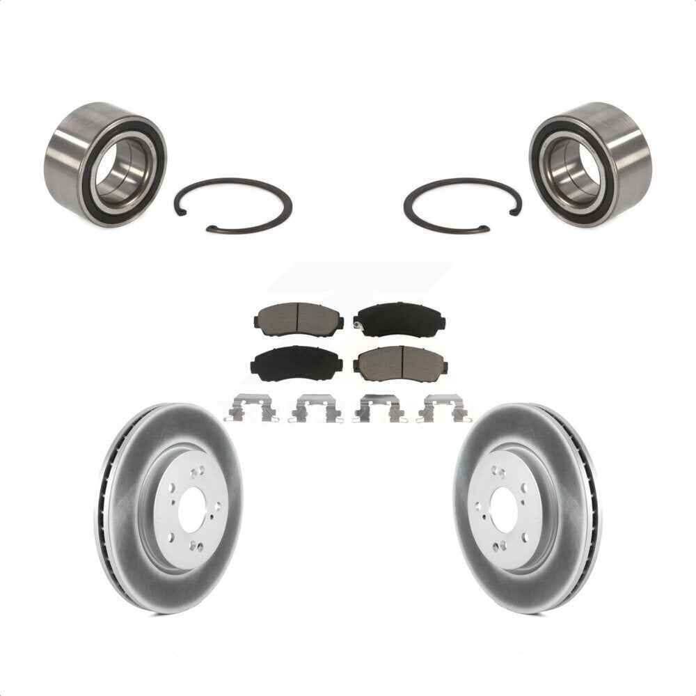 Front Wheel Bearing With Coated Disc Brake Rotors And Ceramic Pads Kit For Honda CR-V Acura RDX KBB-118240 by Transit Auto