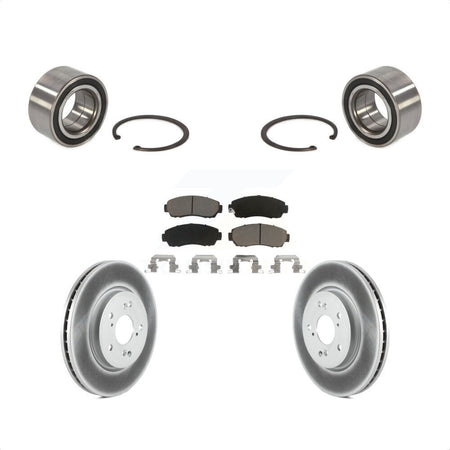 Front Wheel Bearing With Coated Disc Brake Rotors And Ceramic Pads Kit For Honda CR-V Acura RDX KBB-118240 by Transit Auto