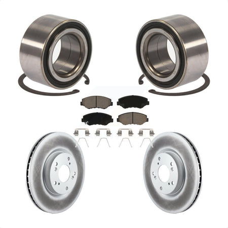 Front Wheel Bearing With Coated Disc Brake Rotors And Ceramic Pads Kit For Honda Civic Acura ILX KBB-118261 by Transit Auto