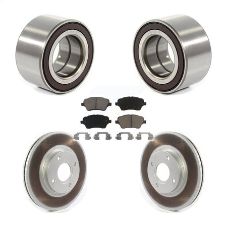 Front Wheel Bearing With Coated Disc Brake Rotors And Ceramic Pads Kit For 2014-2018 Ford Fiesta ST KBB-118300 by Transit Auto