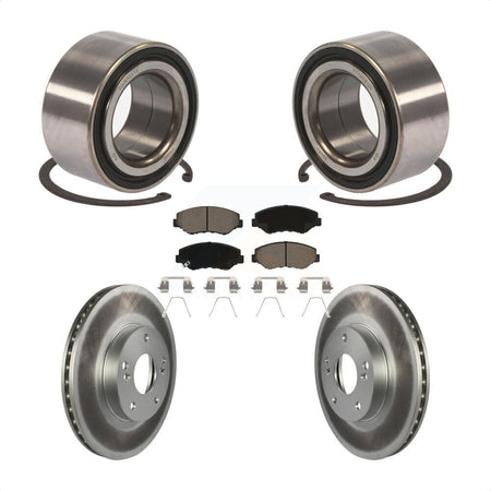 Front Wheel Bearing With Coated Disc Brake Rotors And Ceramic Pads Kit For Honda Fit Acura ILX KBB-118317 by Transit Auto